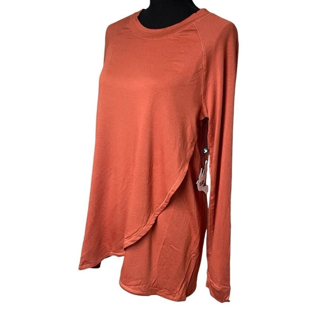 Ink Love and Peace Burnt Orange Tulip Hem Long Sleeve Tee N0406